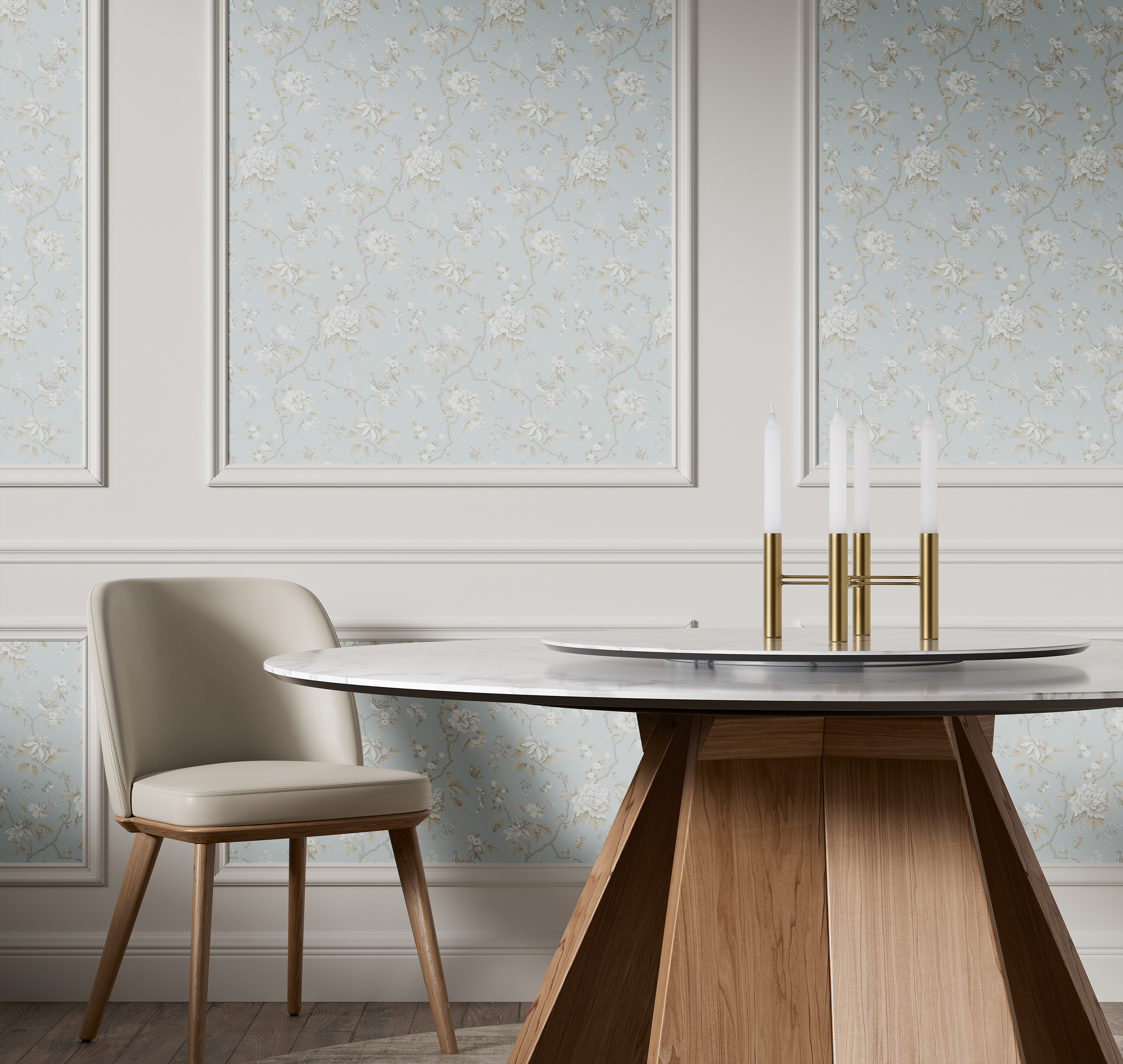 Обои Loymina Шелковый путь Шинуазри: Дикая роза SLK2 006/1 10,05×1 фото в интерьере